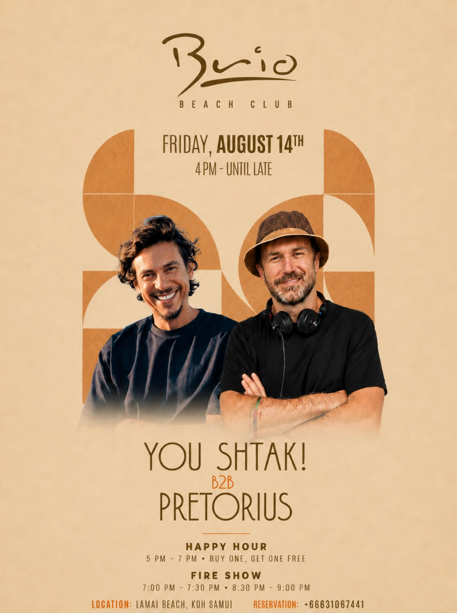 Brio Beach Club — You Shtak! B2B Pretorius — Friday August 14